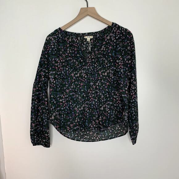 Roller Rabbit Moonflower Floral Lucy Top Midnight New Womens Size Small - Picture 2 of 15